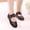 Black, variant on VOUZZA Flower Girls Flat Shoes, Shallow Mouth Mary Jane Ballet Flats with Hook Loop, Soft Sole Dance Wedding Shoes, Size 7C-2 Kid
