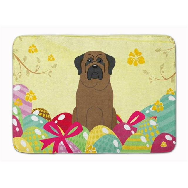 Carolines Treasures BB6084RUG Easter Eggs Bullmastiff Machine Washable Memory Foam Mat