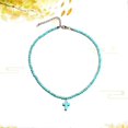 thumbnail image 2 of Fashion Christian Cross Pendant Necklace Turquoise Clavicle Necklace Choker for Women Girls, 2 of 3