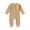Khaki, variant on Busydd Baby Boys Girls Rompers Long Sleeve Round Neck Infant Clothes Solid Color Ribbed Zipper Unisex Newborn Baby Jumpsuits One Piece Baby Rompers Bodysuit 0-12 Months