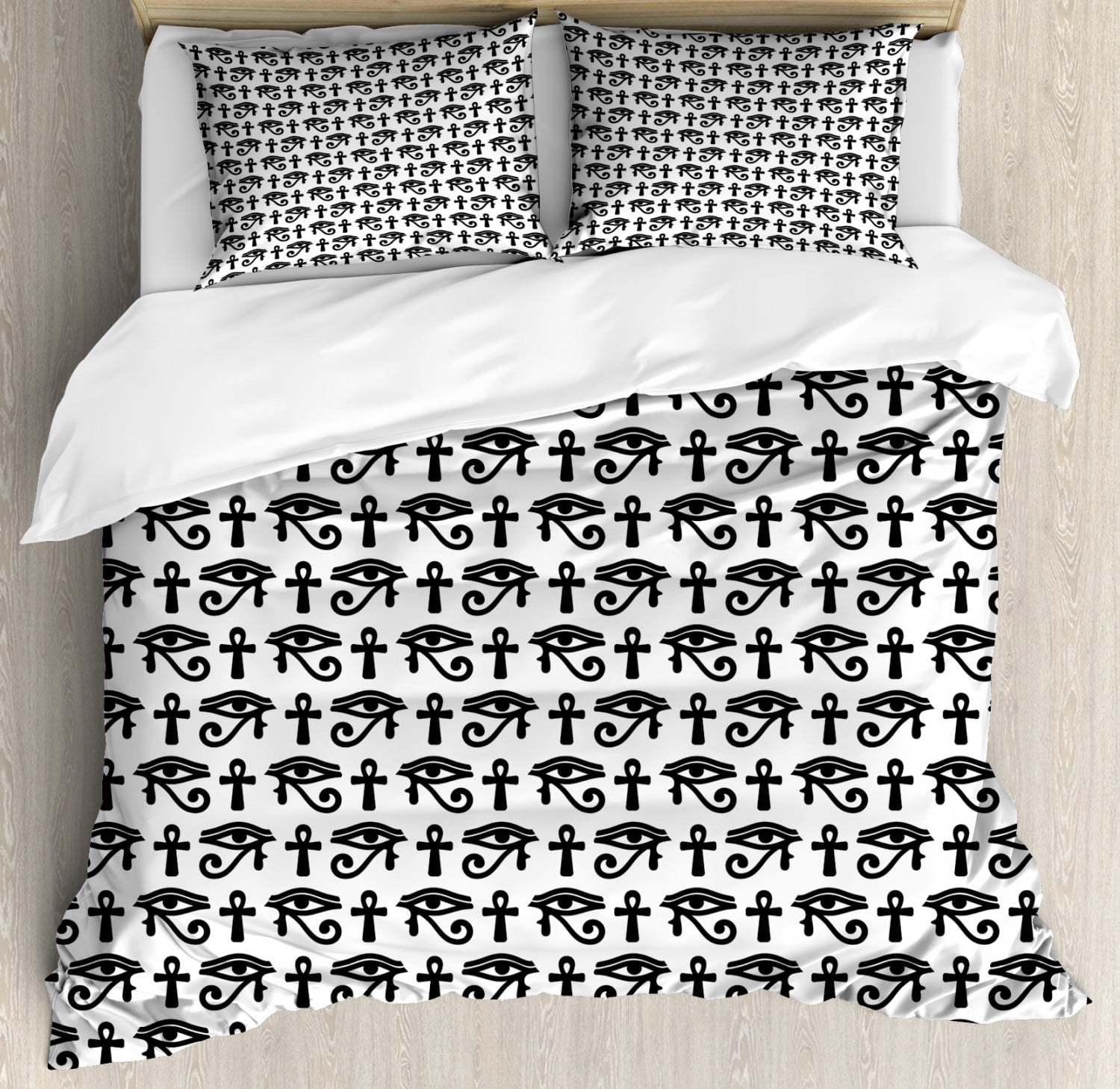 Egyptian Duvet Cover Set King Size, Ancient Egyptian Hieroglyphic