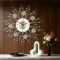 thumbnail image 7 of Luxury Sunburst Wall Clock with Crystal Accents - Christmas & New Year Modern Decor for Living Room, Bedroom, Office, 7 of 7