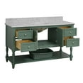 thumbnail image 6 of Beverly 60" Single Bathroom Vanity with Sage Green Cabinet and Carrara Marble Top, 6 of 6