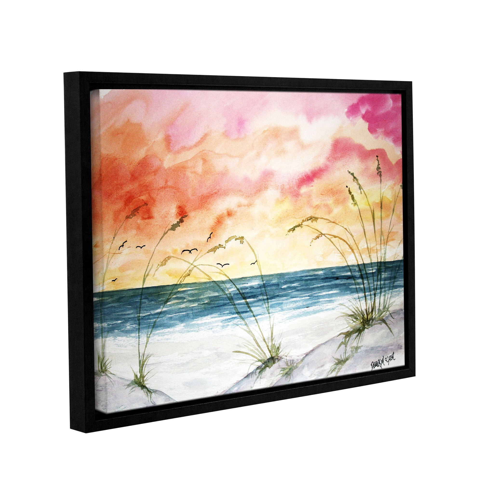 ArtWall Derek Mccrea "Abstract Seascape" Gallery-wrapped Floater-framed Canvas