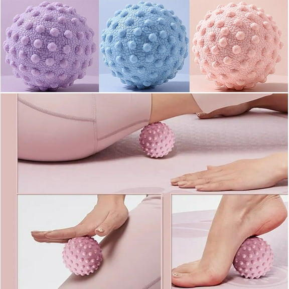4PCS Deep Tissue Massage Ball Mini-Ball Trigger Point Massage Therapy for Myofascial Release - Spiky Foot Massager Ball - Back Massager Ball for Targeted Pain Relief