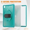 thumbnail image 5 of for iPad Pro 11 2022/2021/2020/2018 Rugged Case, 360 Rotating Hand Strap Stand/Pencil Holder/Adjustable Crossbody Strap, [2 In 1] Protective for iPad Air 4/Air 5, Blue, 5 of 15