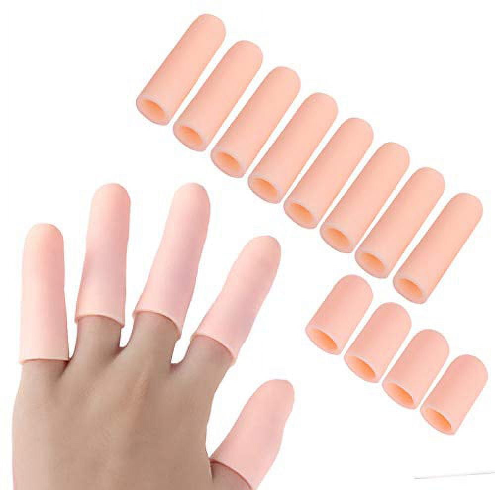  12 Pieces Silicone Gel Finger Protectors, Finger Cots  Fingertips Cover Protection Finger Caps, Great for Protect Cracked and Dry  Finger Skin & Nails : Health & Household
