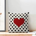 thumbnail image 3 of Valentines Pillow Covers 18x18 Inch Set of 2,Black Polka Dot Red Love Heart Throw Pillows Case,Valentine''s Day Anniversary Decorative Cushion Covers Farmhouse Outdoor Decor for Home Sofa Bed, 3 of 7