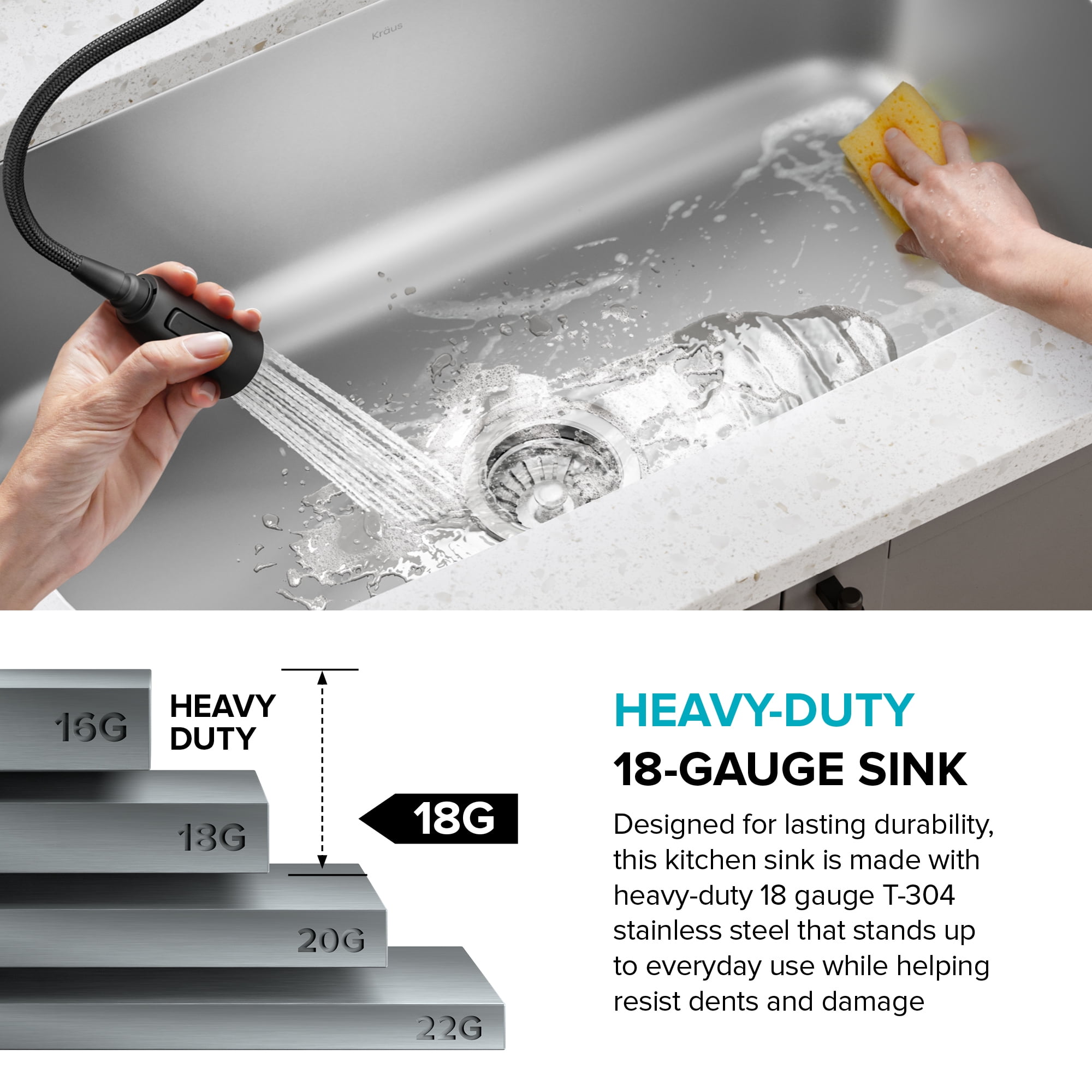 KRAUS Premier 20 in Undermount Single Bowl 18-Gauge Stainless Steel Kitchen Sink