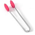 Hand Shape Food Tongs Stainless Steel Silicone Tongs Mini Colourful