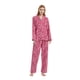 thumbnail image 1 of GLOBAL Conjunto de Pijama de Franela para Mujer, Pijama 100% Algodón para Mujer, Ropa de Estar por Casa, Manga Larga, Botón, Cordón en la Cintura, Ropa de Dormir Cálida, Rayas de Cebra Rosa XS, 1 of 6
