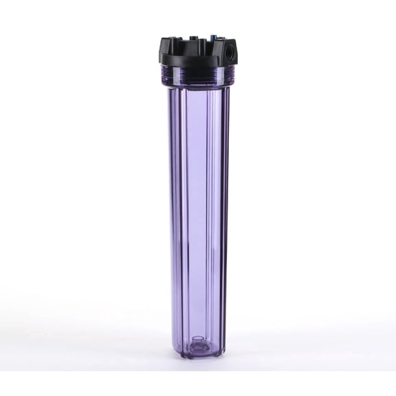 Hydronix HF5-20CLBK34PR Water Filter Housing 20" RO, Whole House, Hydroponics - 3/4" Ports, Clear Body w/PR