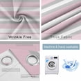 thumbnail image 6 of Pink Grey Stripe Blackout Curtains for Bedroom, Farmhouse Modern Art Striped Room Darkening Window Drapes for Living Room, Thermal Insulated Grommet Curtains, 27.5x39 inch, 2 Panels, 6 of 9