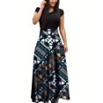 thumbnail image 1 of Robe à Manches Courtes à Imprimé Floral style Européen et Américain 2024 pour Femmes Grande Jupe Évasée, 1 of 7
