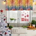 thumbnail image 5 of Orange Yellow Forest Curtain Valances for Windows, Kitchen Valance Window Treatments Panel 2 Pack, Abstract Watercolor Leaf Branch Rod Pocket Short Curtains for Bathroom Bedroom 54 x 18 Inch, 5 of 8