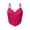 Hot Pink, variant on Women's Sheer Mesh Camisole See Through Backless Spaghetti Strap Tank Lace Trim Teddy Bodysuit Clubwear Burgundy