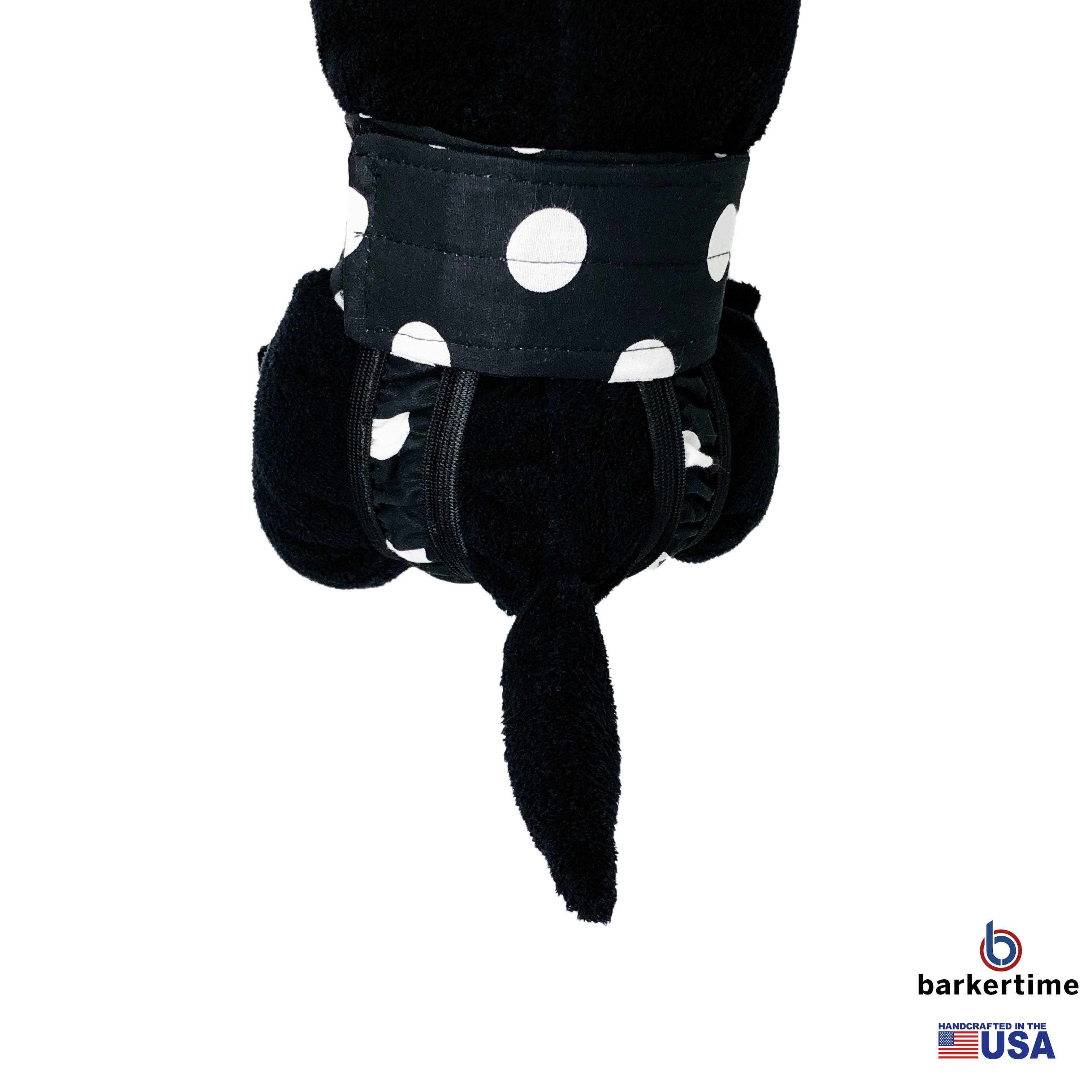 Barkertime White Polka Dot on Black Cat Diaper Pull-up