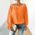 thumbnail image 4 of Multicolor Womens Sweatshirt Womens Casual Off The Shoulder Sweatshirts Oversized Long Sleeve Boat Neck Sweatshirts Fall Clothes for Women, 4 of 6