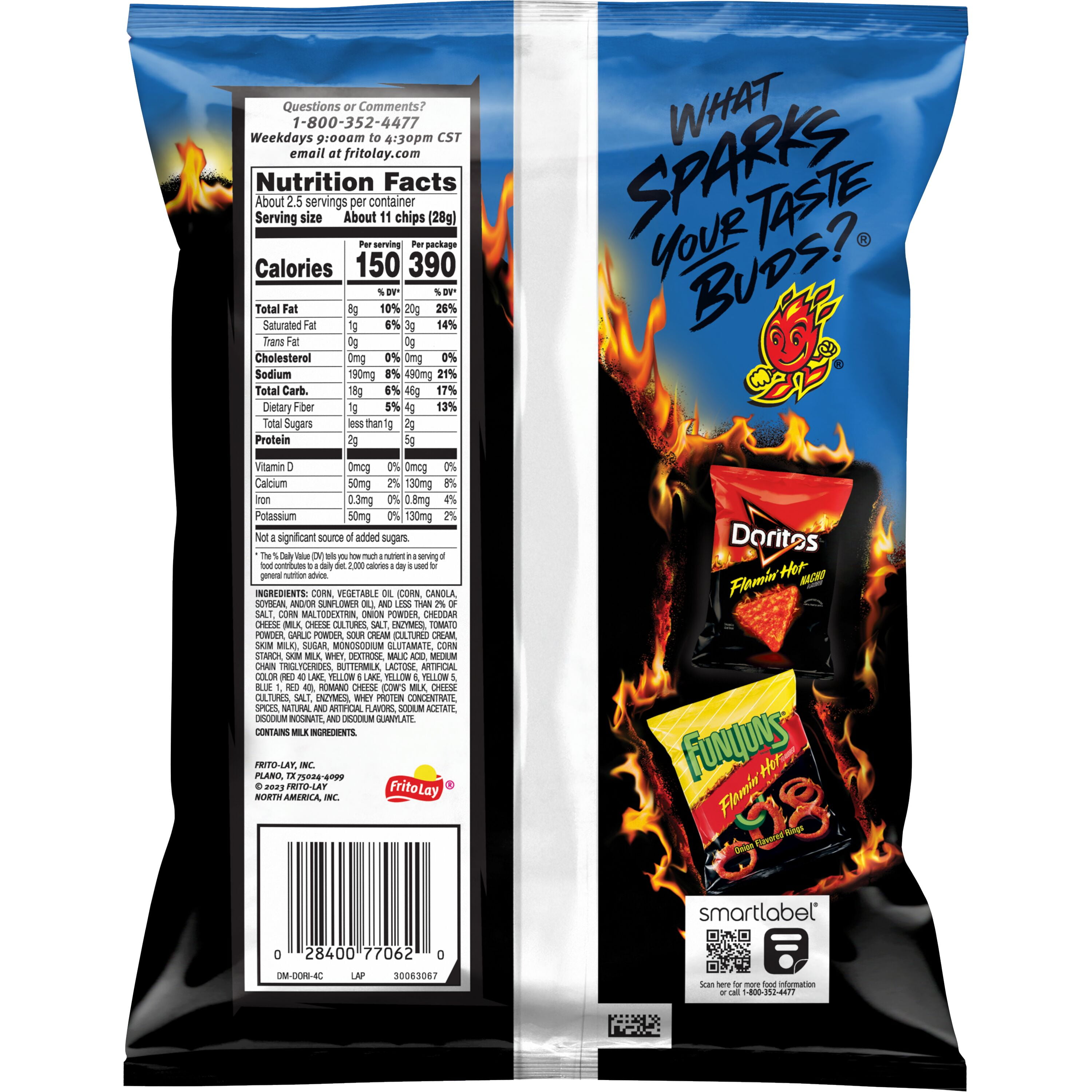 Doritos Flamin’ Hot Cool Ranch Flavored Tortilla Chips, 2.625 oz Bag