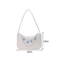 thumbnail image 2 of Vintage mujer mariposa cadena PU cuero Color sólido pequeño hombro axila bolso, 2 of 7