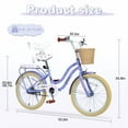 thumbnail image 5 of POVANLI 20" Girls Bike with Detachable Basket,Kid Bicycle for 6-8 Years Old,No Training Wheels Included Gift Purple, 5 of 7