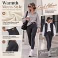 thumbnail image 2 of VORENI Women's Fleece Lined Leggings, High Waisted Thermal Pants for Women, Soft Stretch Cozy Winter Leggings, Dark Gray, 2 of 8