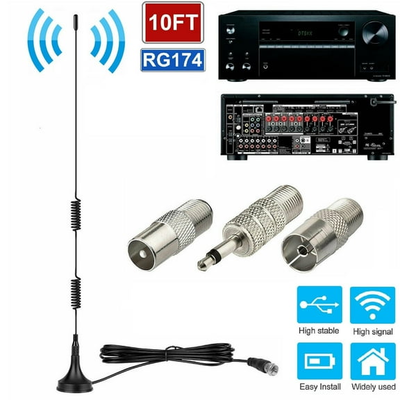 Magnetic Base Indoor Digital Radio Antenna for AM FM Signal Receiver 7dB Booster