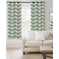 thumbnail image 2 of Sage Green Blackout Curtains, Light Blocking Print Window Curtains, Modern Abstract Waves Water Ripple Striped Thermal Insulated Window Drapes for Living Room Kitchen Cafe 2 Panels, 84"W x 63"L, 2 of 9