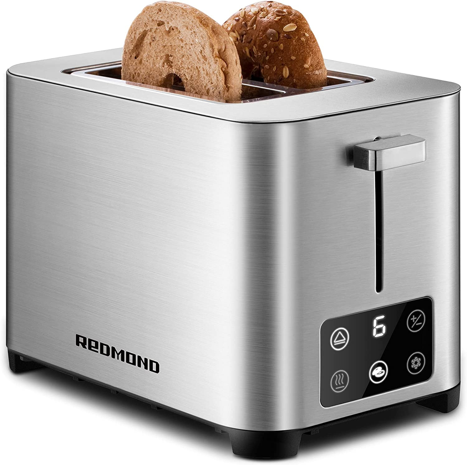  4 Slice Toaster, REDMOND Toaster 4 Stainless Steel Retro Bagel  Toaster, 1.5” Extra Wide Slots, 6 Evenly Bread Shade Settings, 1500W,  Silver: Home & Kitchen