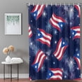 thumbnail image 2 of Bathroom Shower Curtain Puerto Rico Flags Waterproof Shower Curtains with Hooks, Fireworks on Blue Background Bath Curtains Bathtub Curtain Home Decor 72x84in, 2 of 9