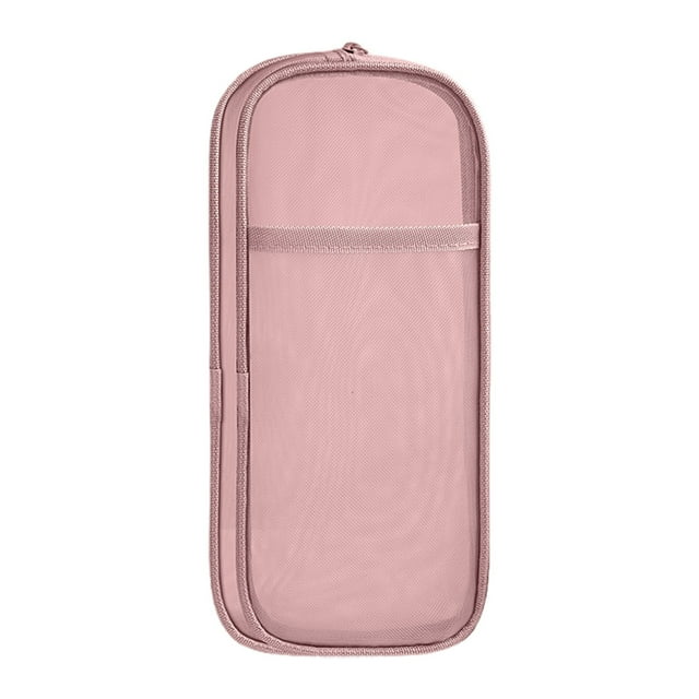 Bolsas de Lápiz con Cremallera Doble Capa de Malla de la Caja de Lápiz, Bolsa de Papelería de Gran Capacidad Del Estudiante, Bolsa de Lápiz Transparente, Bolsa de Almacenamiento de Mano