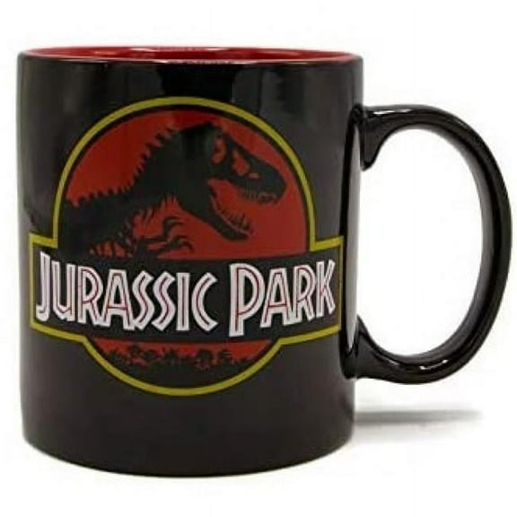 Jurassic Park Logo Black Ceramic Mug | Holds 20 Ounces
