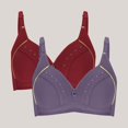thumbnail image 2 of Olyvenn Women's Bras 2 Pack Push Up Bras Wireless Bras Back Closure Bras Lace Bralette Bras Bras for Women Lightly Lined Everyday Bras Multicolor 46, 2 of 3