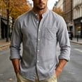 thumbnail image 2 of Admvng Men's Dress Shirt Long Sleeve Collar Stretch Slim Fit Solid Business Button Down Daily Shirts, 2 of 5