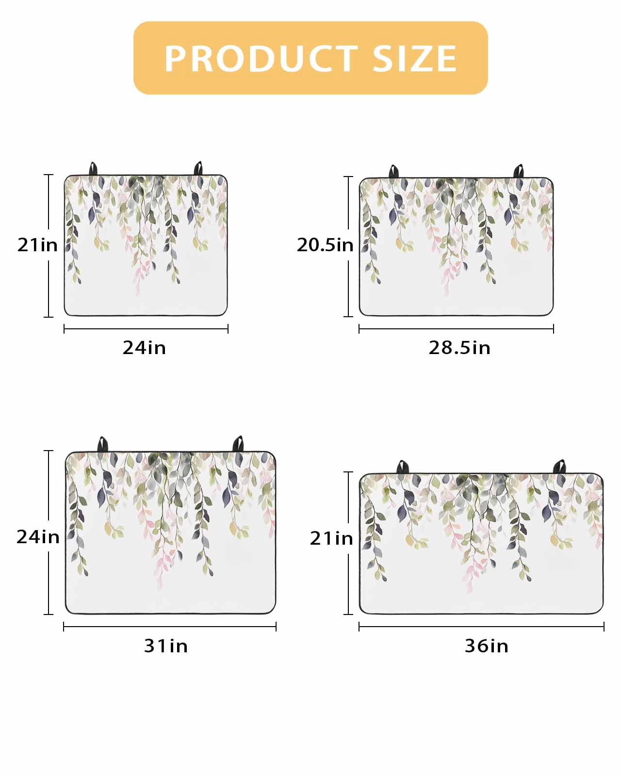 nqOlkjepod Large Induction Cooktop Protector Mat 24"x21", Sage Green Leaves Stove Top Covers for Electric Stove, Farmhouse Eucalyptus Branch Vines Stove Burner Cover Mats, Glass Top Stove Cover