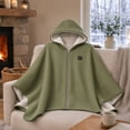 thumbnail image 2 of QISIWOLE Green Heated Hooded Shawl Wrap For Women, 3 Heat Settings Fast Heating, 4.8 ft x 31.5 in Cotton Blend Heated Blanket, For Home Office Travel Winter Warmth, 2 of 5