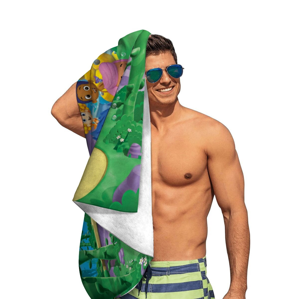 Bubble Guppies Gifts Beach Towel for Women Girl Birthday Inspired Fan Bath Outdoor Music Lover