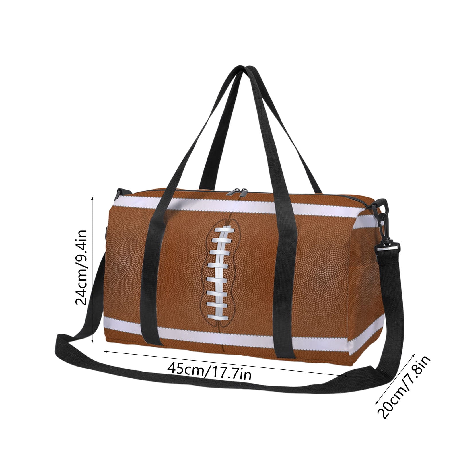 Large Capacity Travel Duffel Bag, Soccer Rugby Print Sports Bag, Nylon Spandex Water Resistant, Multi Pocket Storage For Weekend Getaways, Airport Travel, Easy Clean