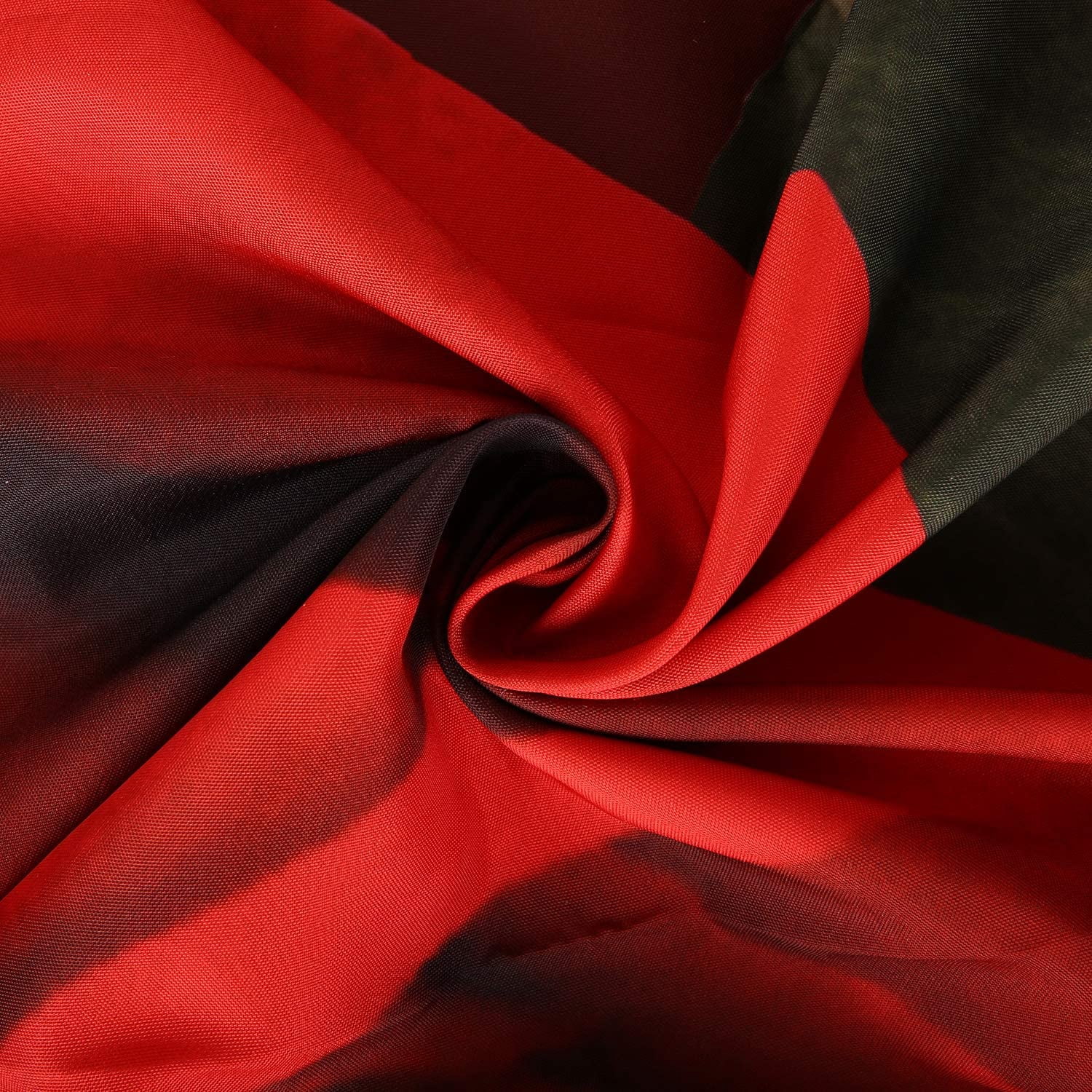 Red Shower Curtain for Bathroom Rose Shower Curtain Black and Red Shower Curtains Red Rose Shower Curtain with Hooks Black Floral Flower Decorative Pretty Valentine Gift, 72" W x 72" H