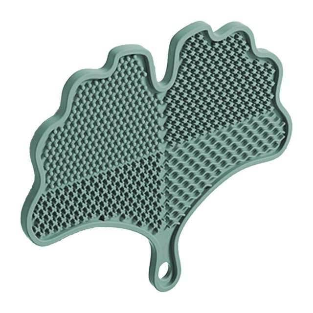 Alfombrilla de silicona para limpieza de brochas de maquillaje con ventosas, antideslizante, portátil, para viajes, con forma de hoja de ginkgo, almohadilla de limpieza para brochas cosméticas.