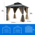 thumbnail image 5 of Dextrus 10ft x10ft Double Roof Hardtop Gazebo with Netting&Curtains, Outdoor Aluminum Gazebo with Heavy Duty Galvanized Steel,Ideal for Patio Lawn and Garden,Brown Curtain, 5 of 5