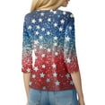 thumbnail image 4 of Short Sleeve Crop Tops For Women, Casual 3/4 Length 4Th Of July Collar Pullover Top Red White And Royal Blue T Shirt Womens Spring Tops Night Out Women Tops Blouses Casual (XXL, Royal Blue) ZMTing, 4 of 4