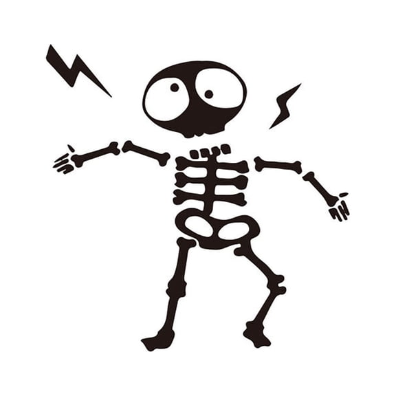 ABODELINE Dancing Skeleton Car Sticker Decal, Cute Halloween Vinyl Decal, Waterproof Self-Adhesive Car Decoration Sticker, Car Bumper Decal for Window, Laptop, Refrigerator, Wall, Door (Black)
