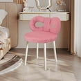 thumbnail image 6 of AQSQ Vanity Stool with Bowknot Backrest Living Room Women Girls Bedroom Makeup Chair Adjustable Foot Pads Armless Dressing Chair Side Table Seat, 6 of 7