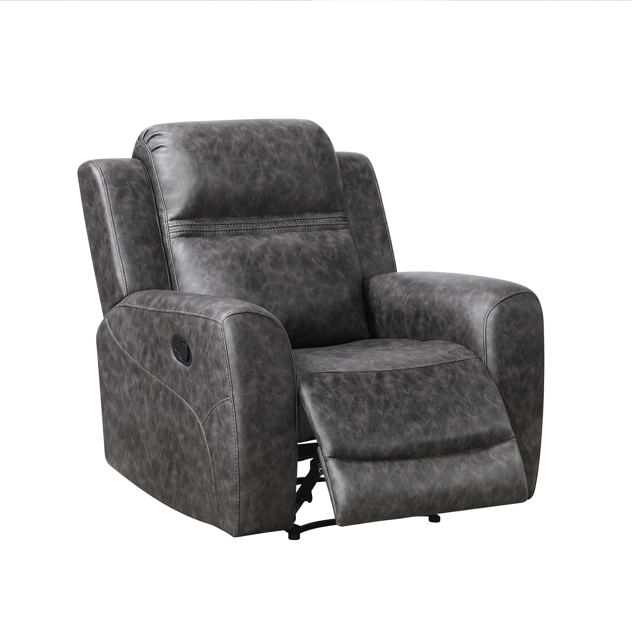 OakvillePark Vensley Microfiber Manual Reclining Chair, Charcoal