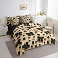 thumbnail image 3 of Homewish Abstract Flying Butterflies Bedding Comforter Set 7 Pieces for Female Men Adults,Leopard Print Full Bedding Set Lightweight,Black Brown Fitted Sheet Flat Sheet,Lightweight Room Decor, 3 of 8