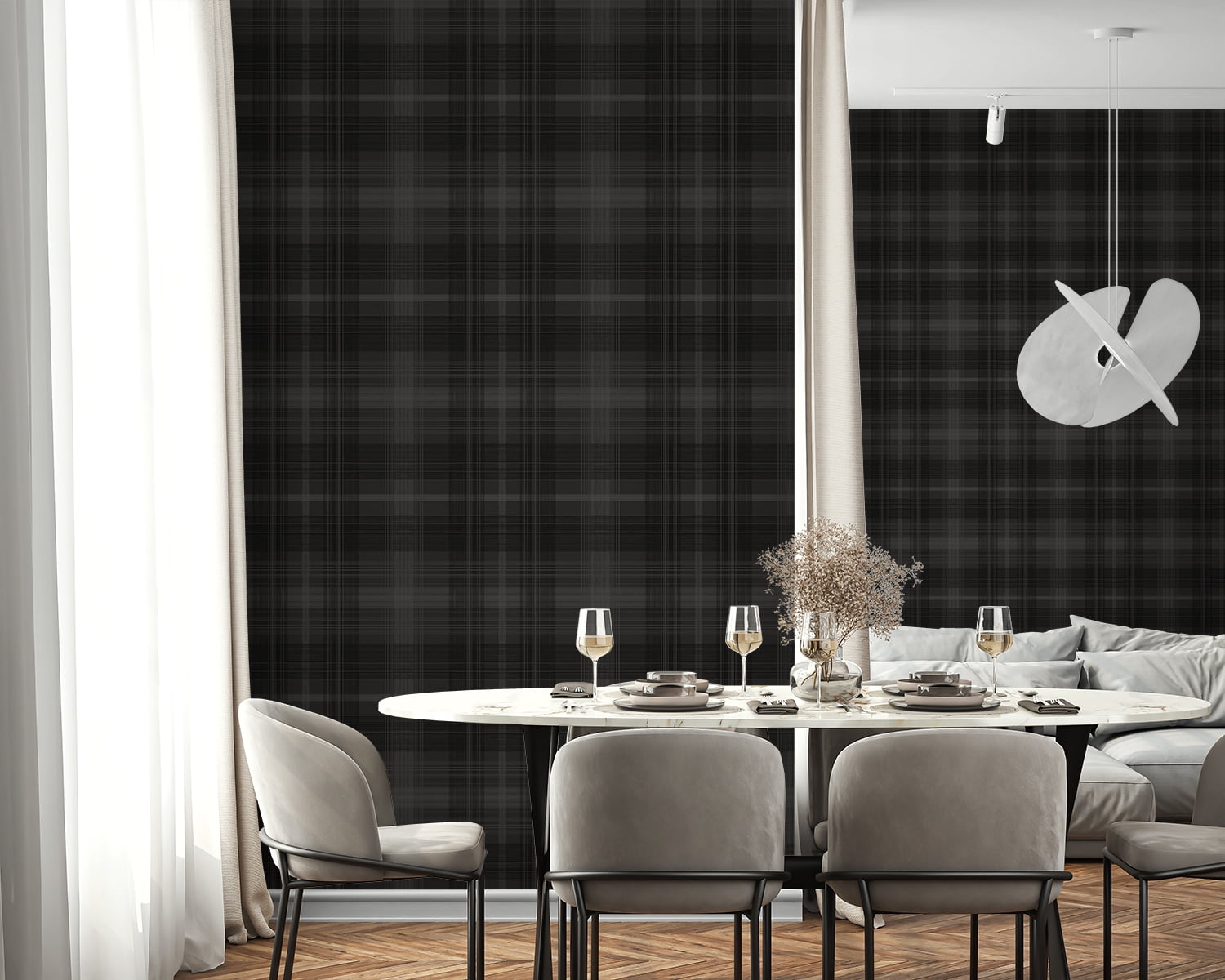 Stacy Garcia Home Wrought Iron Crossroads Plaid Peel and Stick Wallpaper - 20.5 in. W x 10 ft. L Roll