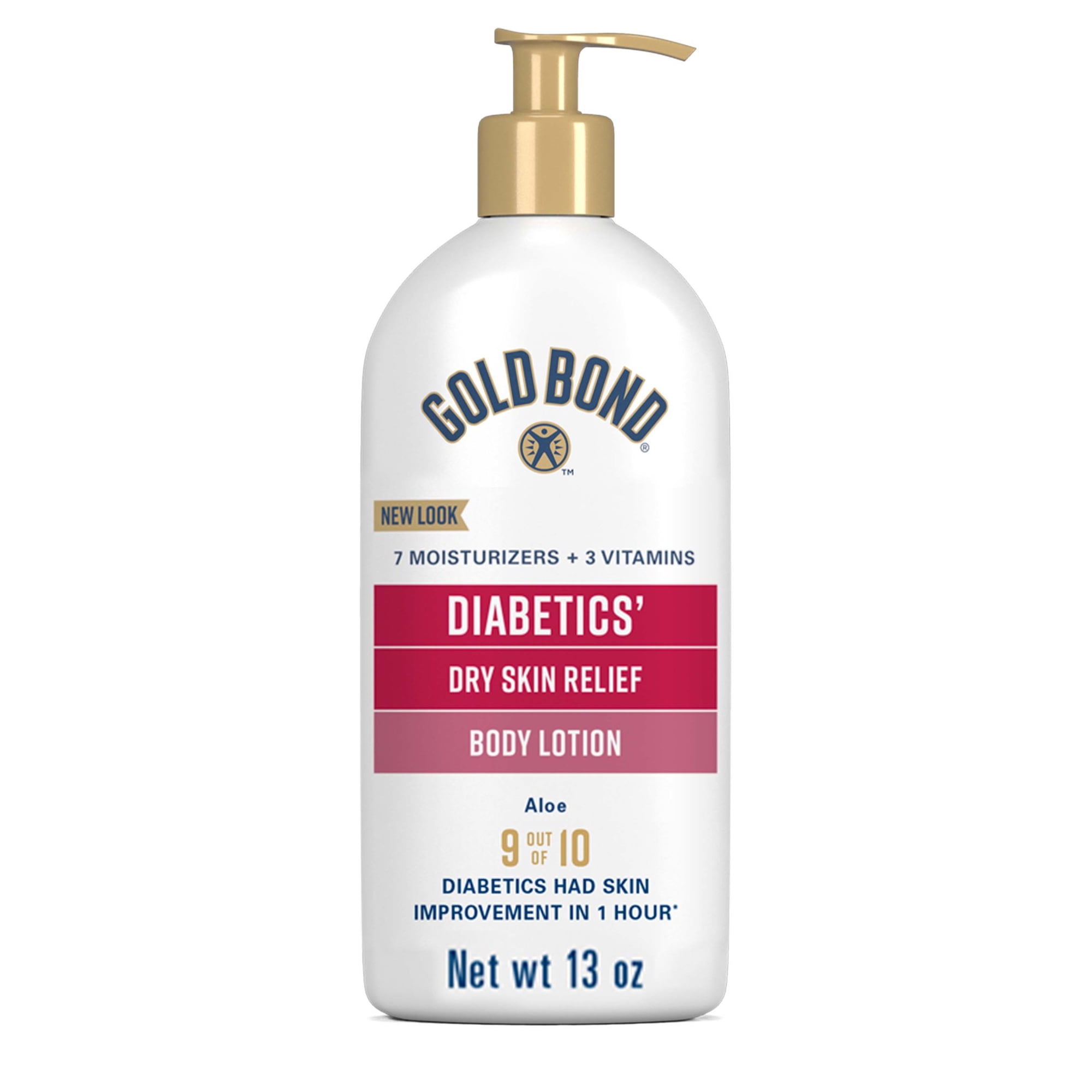 Gold Bond Diabetics' Dry Skin Relief Body Lotion, 13 oz., With Aloe to Moisturize & Soothe, Diabetic Lotion for Dry Skin