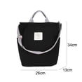 thumbnail image 2 of Bolso de lona para mujer, bolso de compras para el trabajo, el colegio y el ocio, color negro, 2 of 5