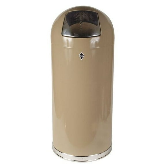 Manufacturer Varies Trash Can, Tan, 15 gal, Steel 4PGF9